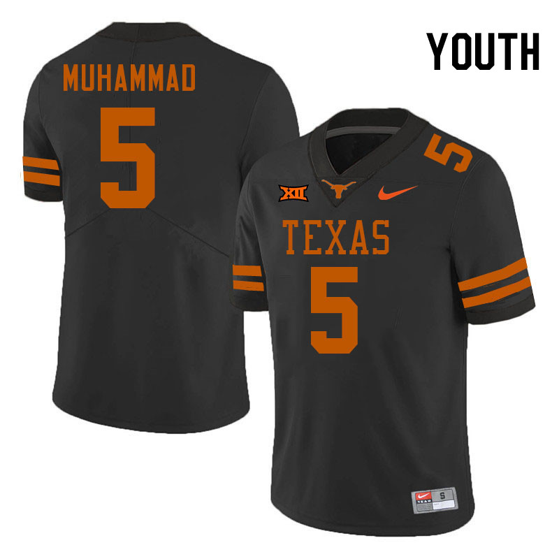 Youth #5 Malik Muhammad Texas Longhorns 2023 College Football Jerseys Stitched-Black